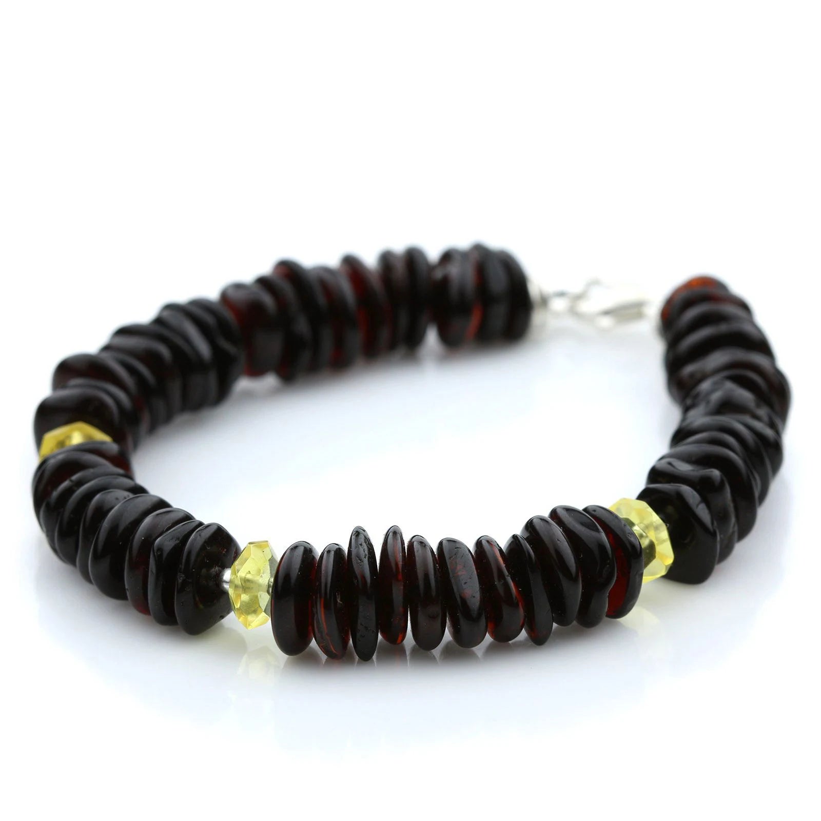 NATURAL BALTIC AMBER 925 STERLING SILVER BRACELET. SPT44