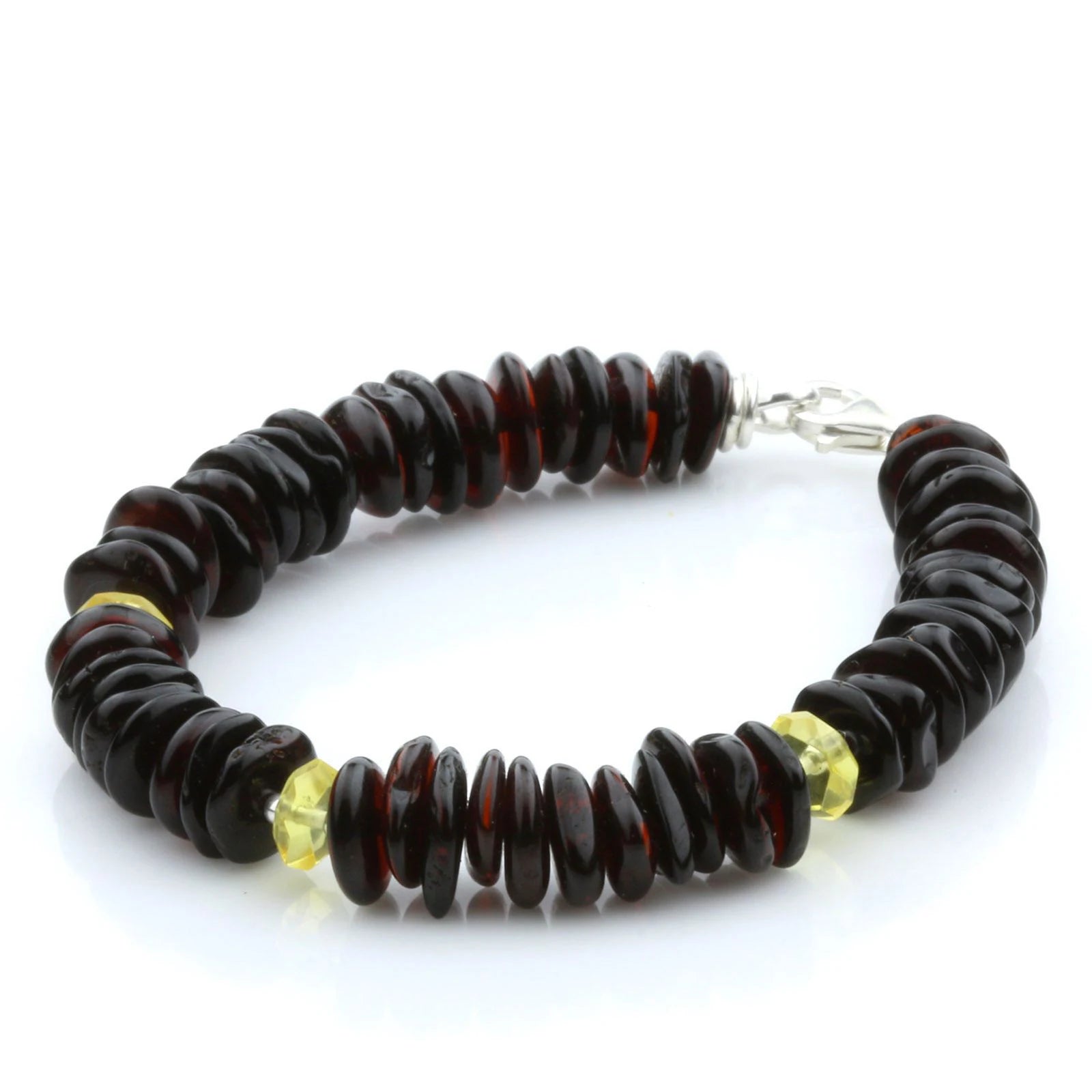 NATURAL BALTIC AMBER 925 STERLING SILVER BRACELET. SPT44