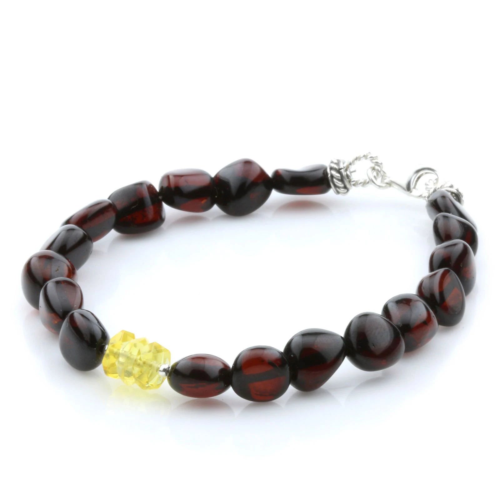 NATURAL BALTIC AMBER 925 STERLING SILVER BRACELET. SPT53