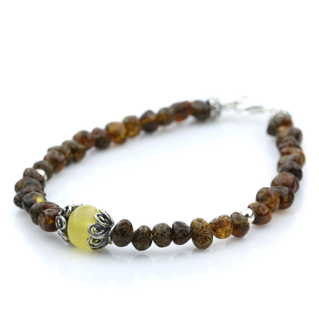 NATURAL BALTIC AMBER 925 STERLING SILVER BRACELET. SPT56
