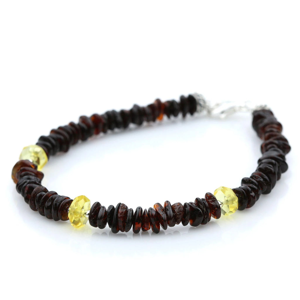 NATURAL BALTIC AMBER 925 STERLING SILVER BRACELET. SPT60