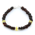 NATURAL BALTIC AMBER 925 STERLING SILVER BRACELET. SPT60