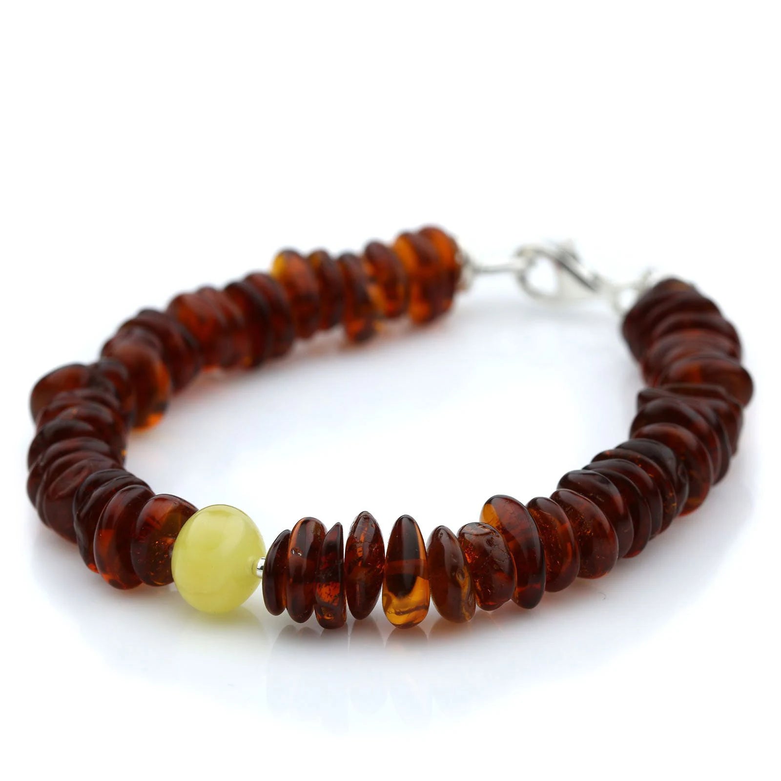 NATURAL BALTIC AMBER 925 STERLING SILVER BRACELET. SPT69