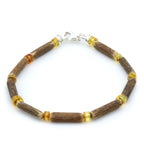 NATURAL BALTIC AMBER 925 STERLING SILVER BRACELET. SPT70