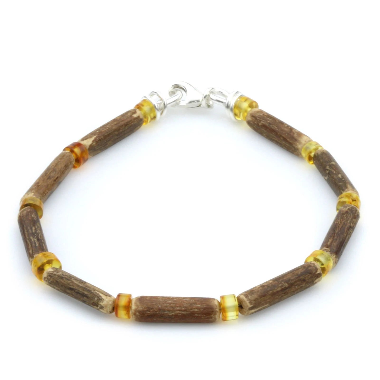 NATURAL BALTIC AMBER 925 STERLING SILVER BRACELET. SPT70