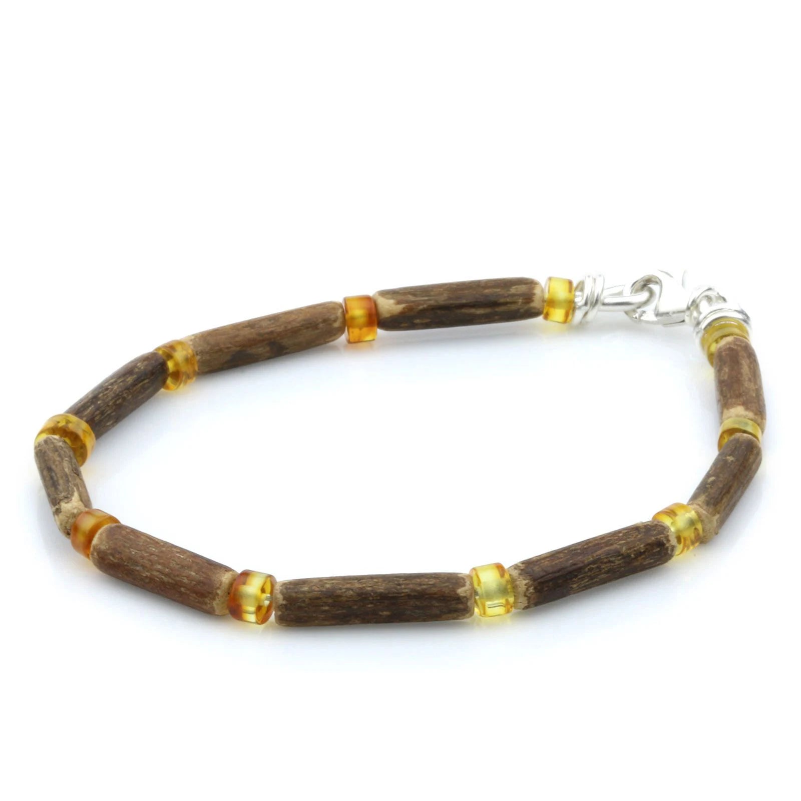 NATURAL BALTIC AMBER 925 STERLING SILVER BRACELET. SPT70