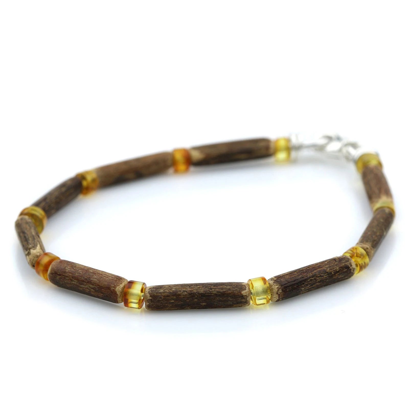 NATURAL BALTIC AMBER 925 STERLING SILVER BRACELET. SPT70