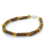 NATURAL BALTIC AMBER 925 STERLING SILVER BRACELET. SPT70A