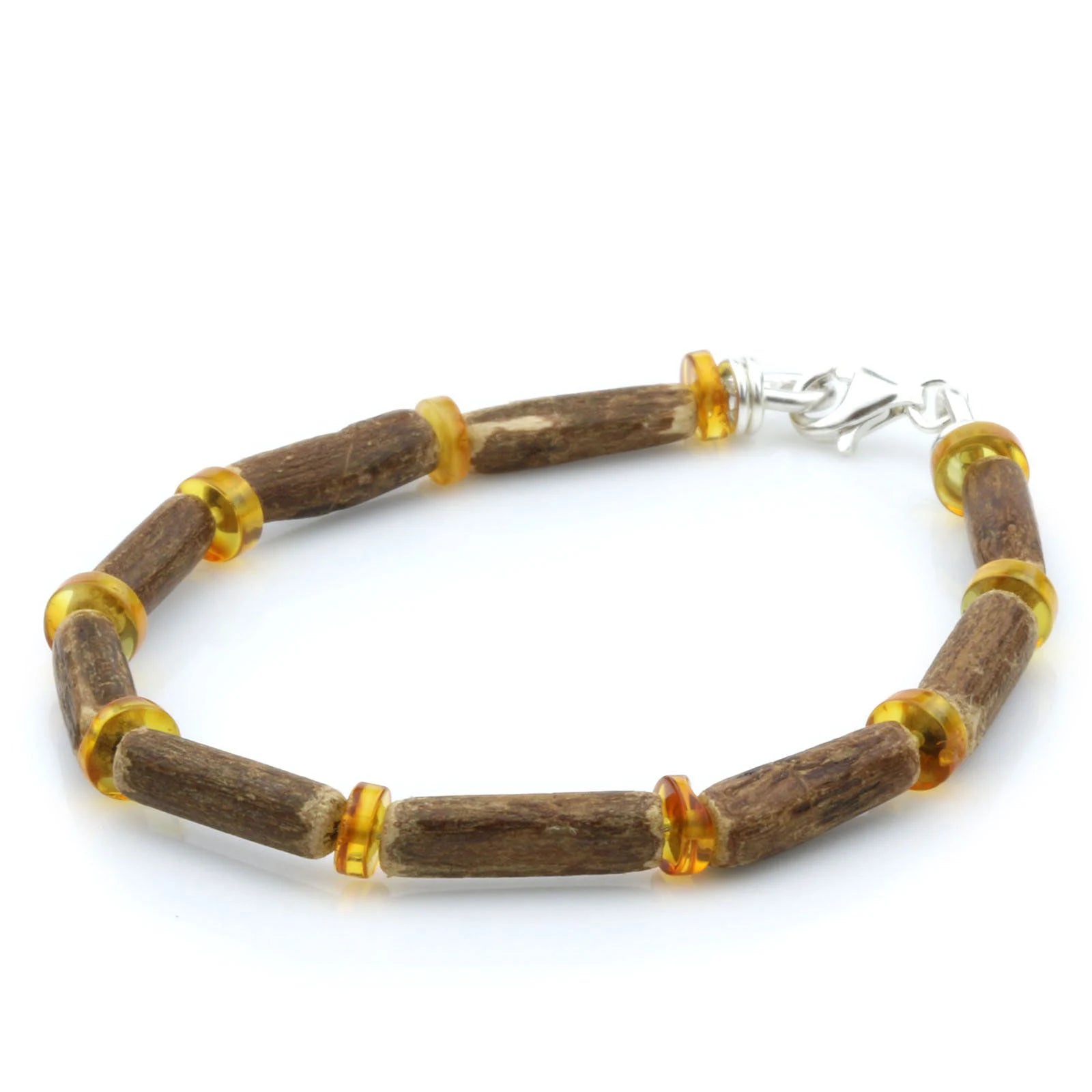 NATURAL BALTIC AMBER 925 STERLING SILVER BRACELET. SPT70A