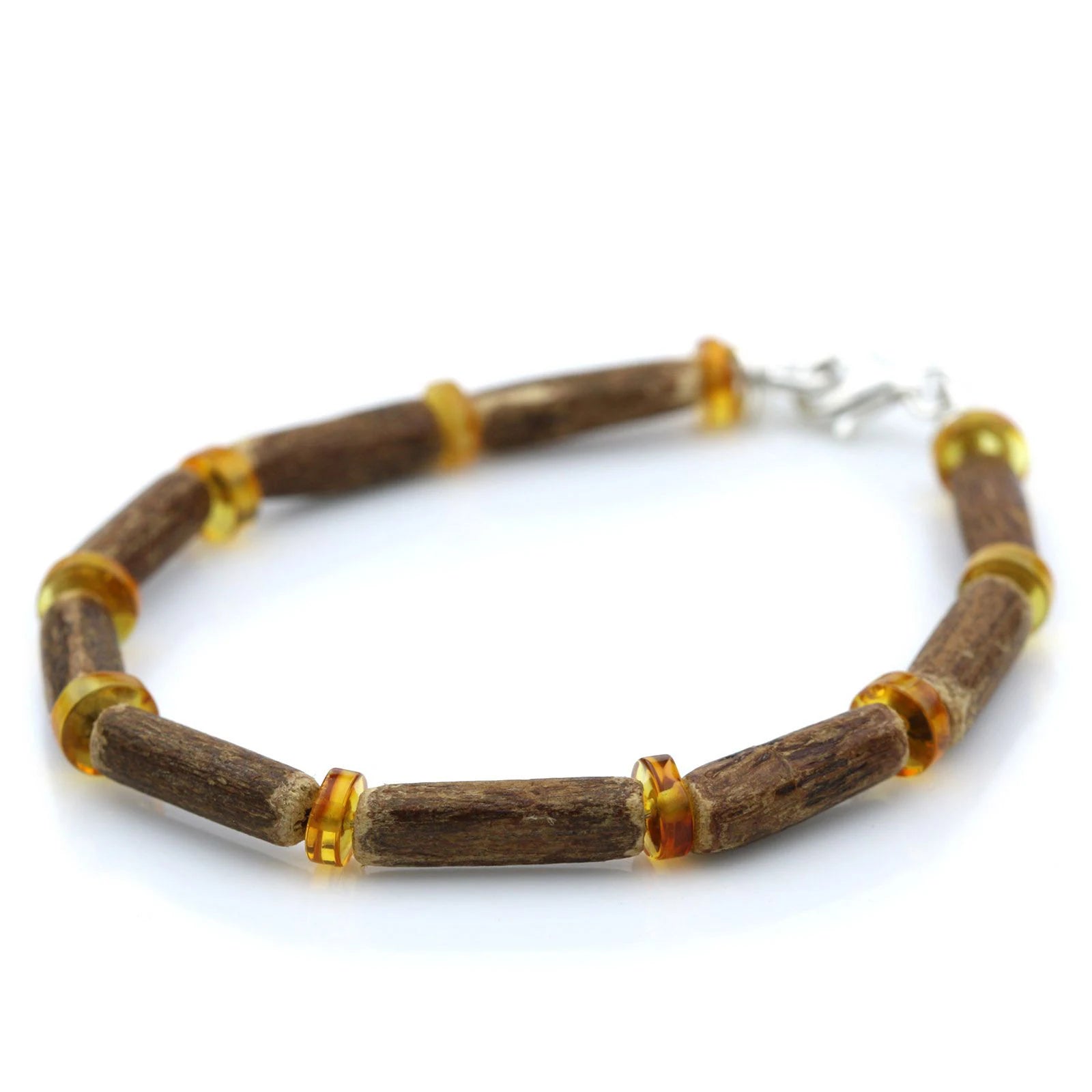 NATURAL BALTIC AMBER 925 STERLING SILVER BRACELET. SPT70A