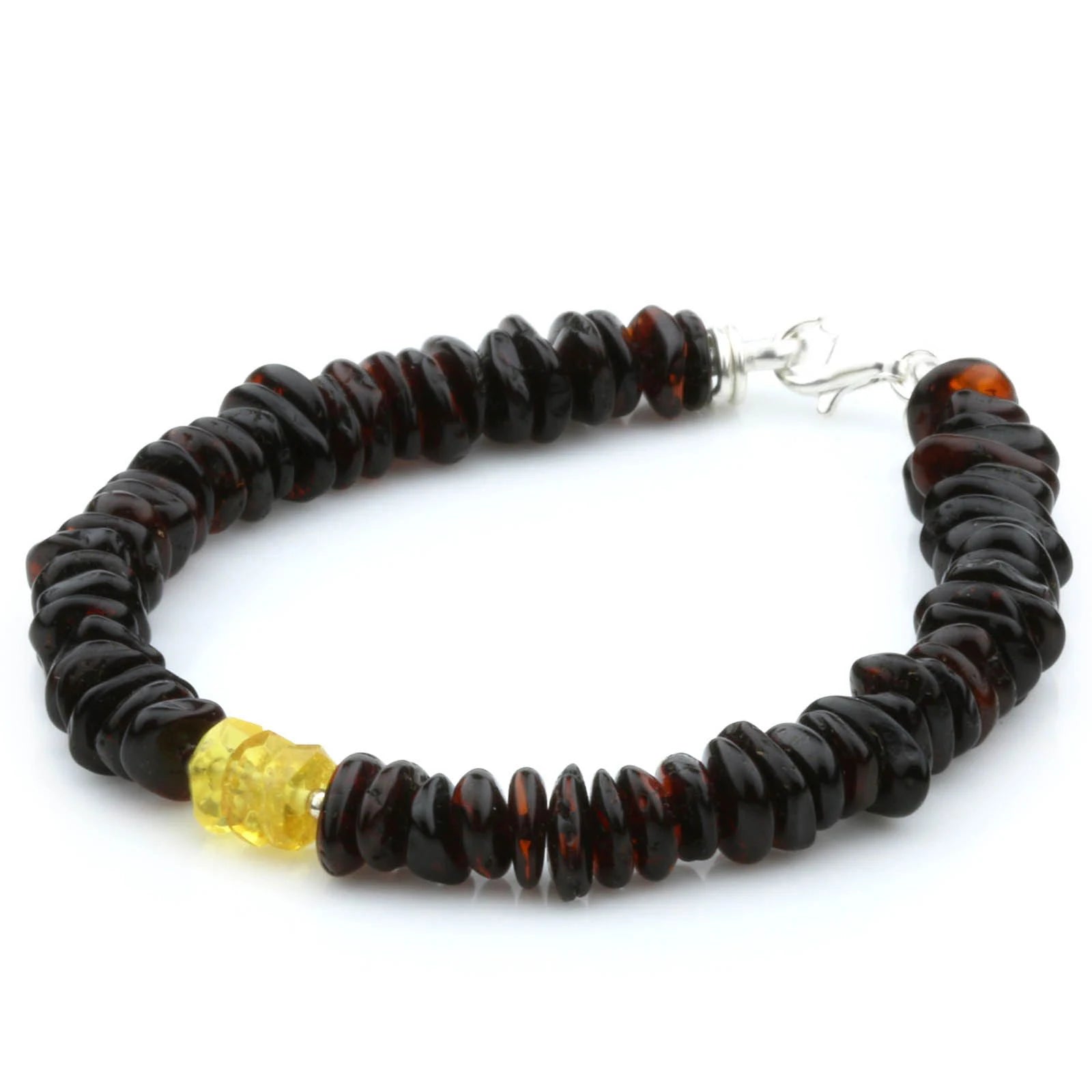 NATURAL BALTIC AMBER 925 STERLING SILVER BRACELET. SPT90