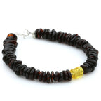 NATURAL BALTIC AMBER 925 STERLING SILVER BRACELET. SPT90