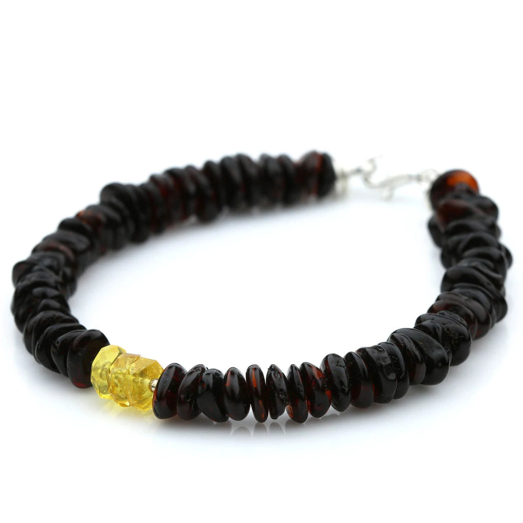 NATURAL BALTIC AMBER 925 STERLING SILVER BRACELET. SPT90