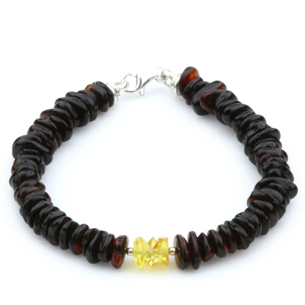 NATURAL BALTIC AMBER TURQUOISE 925 STERLING SILVER BRACELET. SPT91