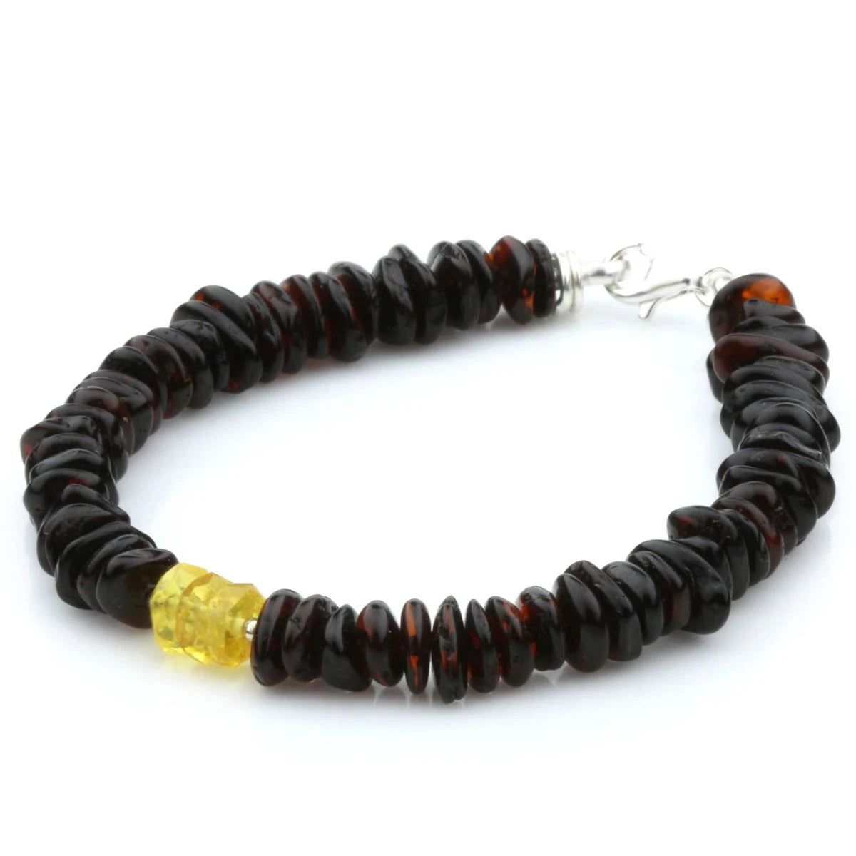 NATURAL BALTIC AMBER TURQUOISE 925 STERLING SILVER BRACELET. SPT91