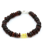 NATURAL BALTIC AMBER 925 STERLING SILVER BRACELET. SPT93
