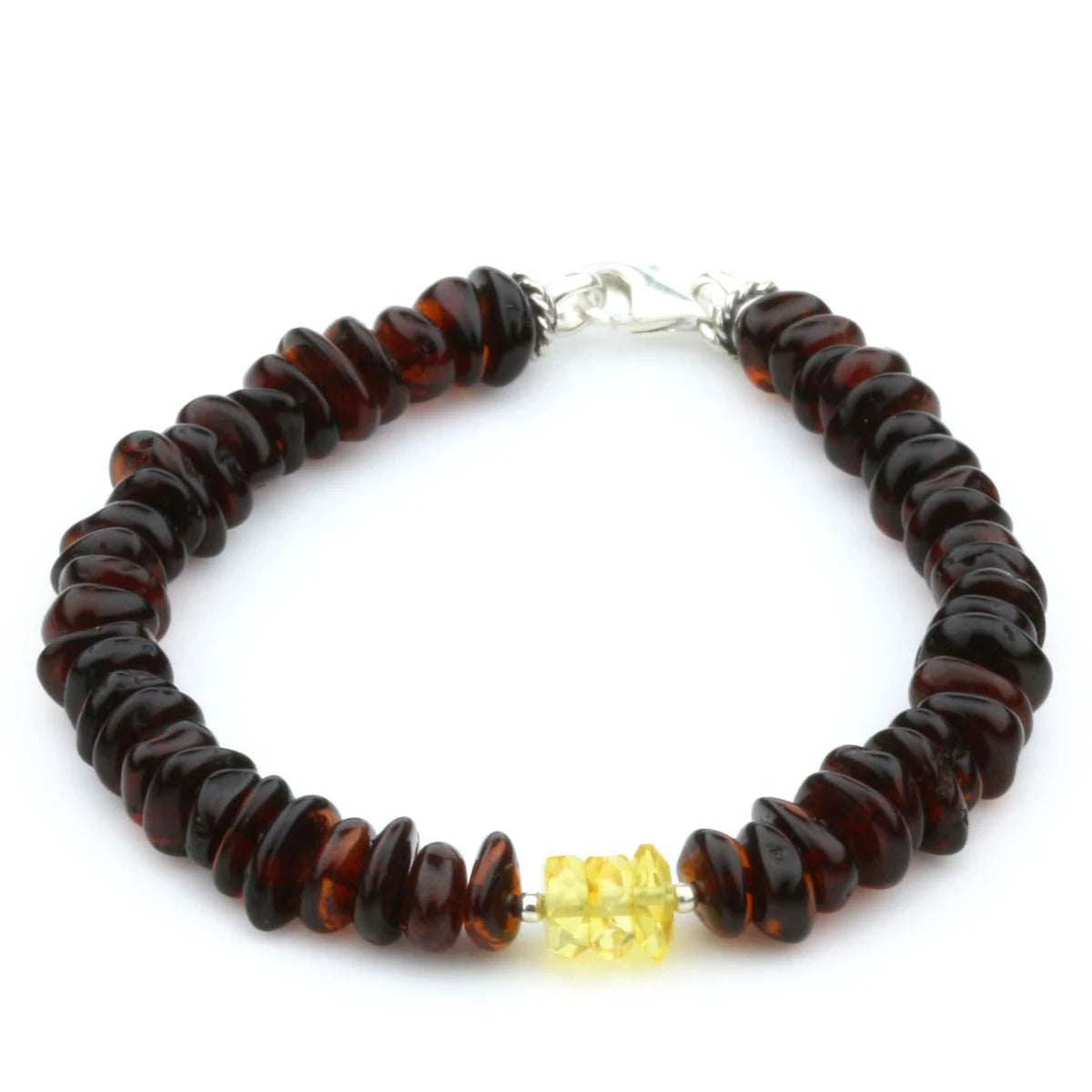 NATURAL BALTIC AMBER 925 STERLING SILVER BRACELET. SPT93