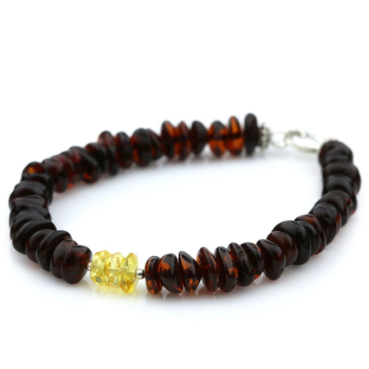 NATURAL BALTIC AMBER 925 STERLING SILVER BRACELET. SPT93