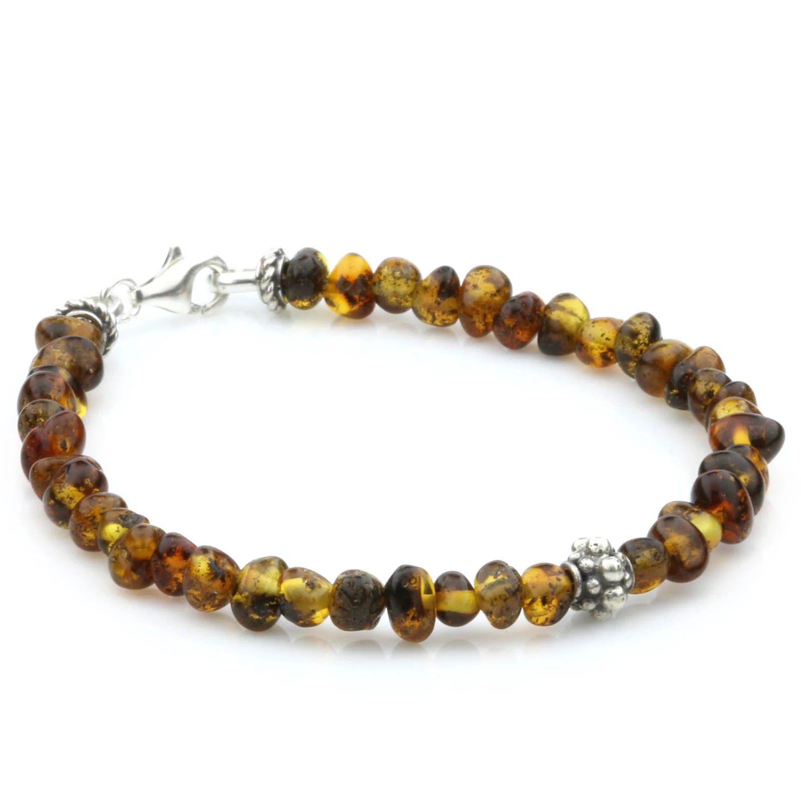 NATURAL BALTIC AMBER 925 STERLING SILVER BRACELET. SPT95