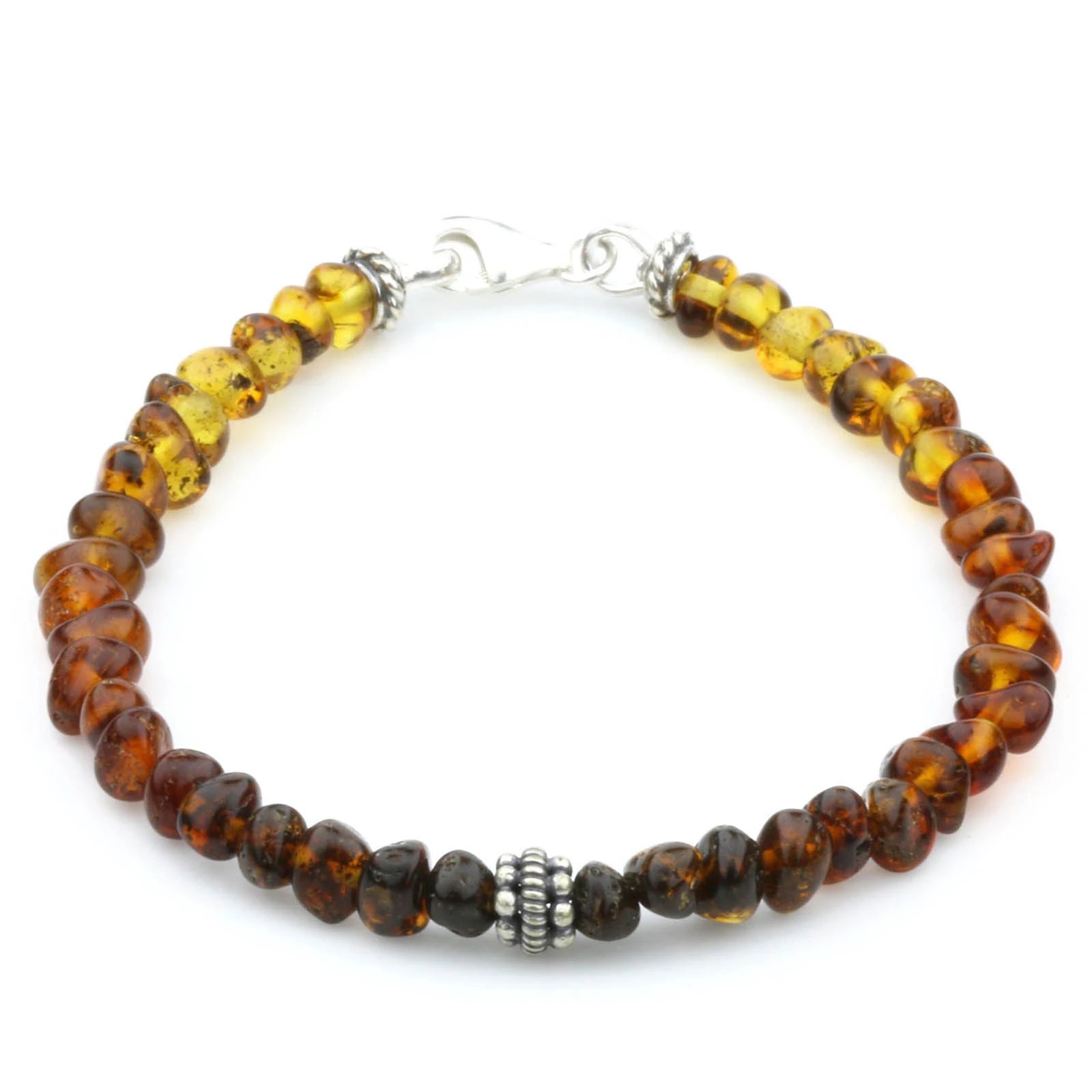 NATURAL BALTIC AMBER 925 STERLING SILVER BRACELET. SPT97