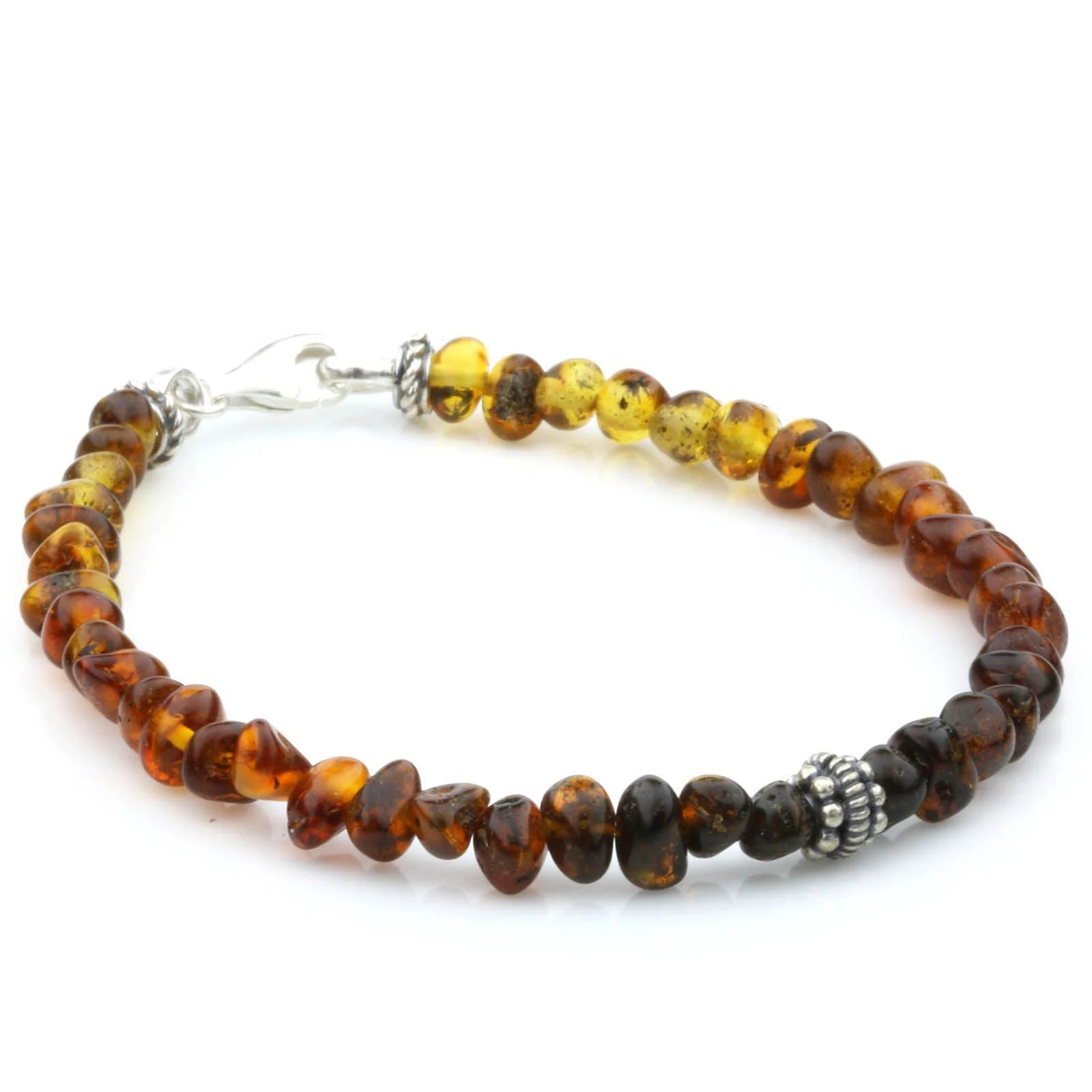 NATURAL BALTIC AMBER 925 STERLING SILVER BRACELET. SPT97