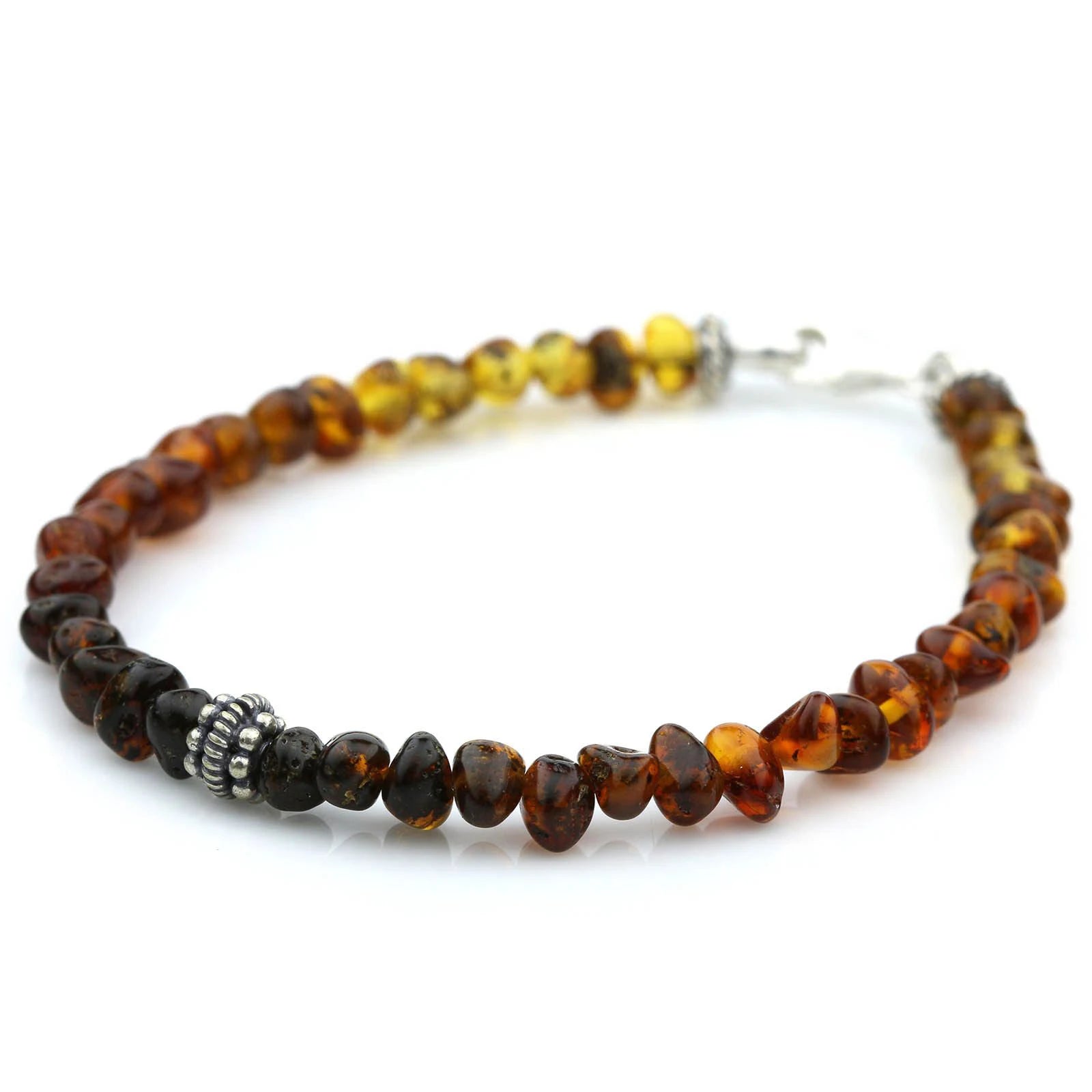 NATURAL BALTIC AMBER 925 STERLING SILVER BRACELET. SPT97