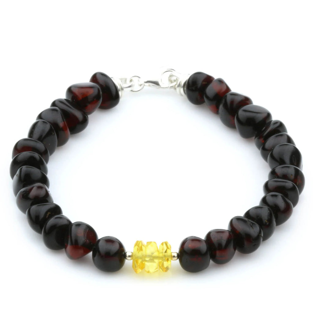 NATURAL BALTIC AMBER 925 STERLING SILVER BRACELET. SPT98