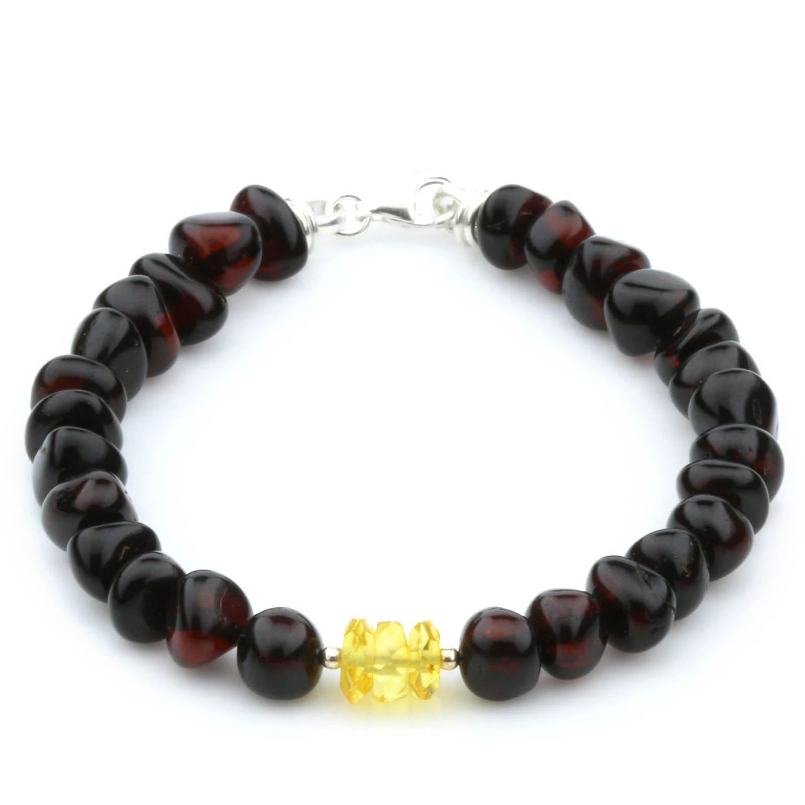 NATURAL BALTIC AMBER 925 STERLING SILVER BRACELET. SPT98