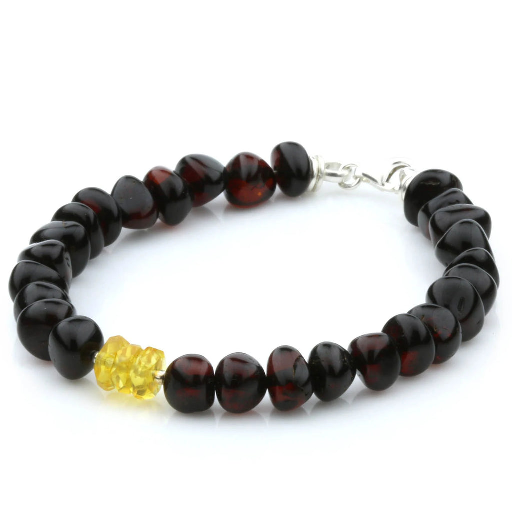 NATURAL BALTIC AMBER 925 STERLING SILVER BRACELET. SPT98
