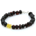 NATURAL BALTIC AMBER 925 STERLING SILVER BRACELET. SPT98