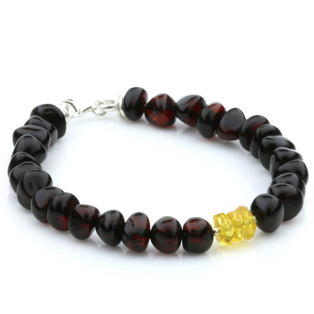 NATURAL BALTIC AMBER 925 STERLING SILVER BRACELET. SPT98