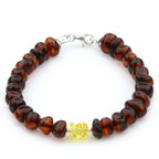 NATURAL BALTIC AMBER 925 STERLING SILVER BRACELET. SPT99