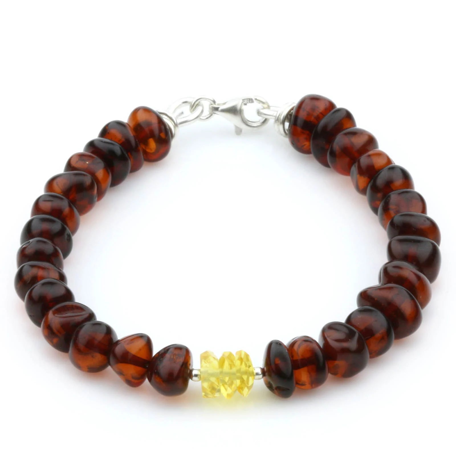 NATURAL BALTIC AMBER 925 STERLING SILVER BRACELET. SPT99