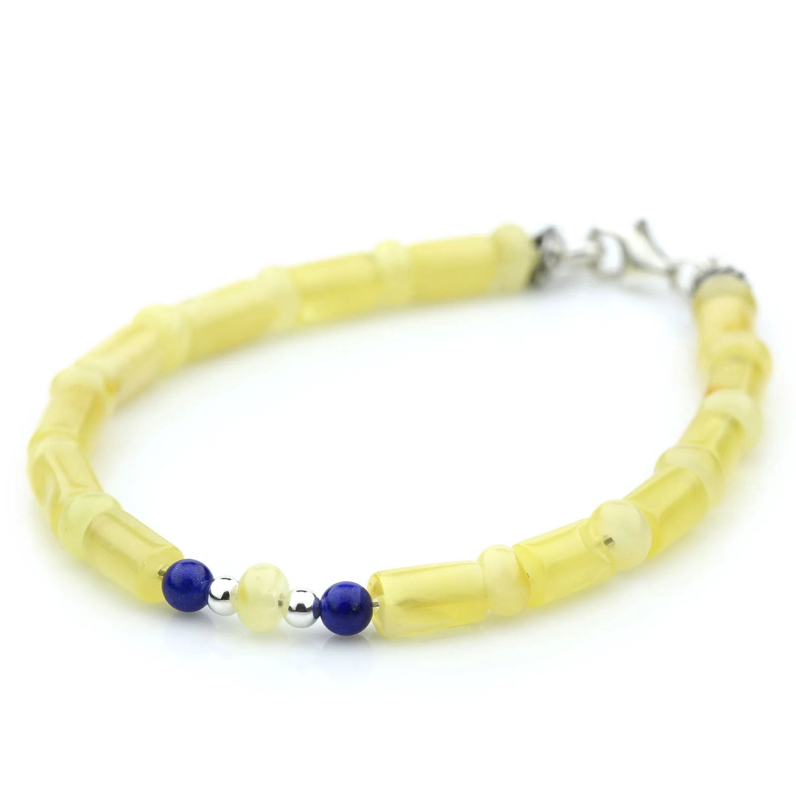 Adult Baltic Amber Lapis 925 Sterling Silver Bracelet. OCT18