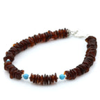 Adult Baltic Amber Turquoise 925 Sterling Silver Bracelet. OCT22