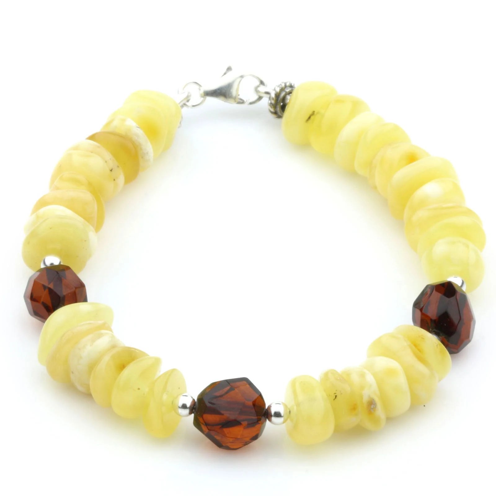 Adult Baltic Amber 925 Sterling Silver Bracelet. OCT23