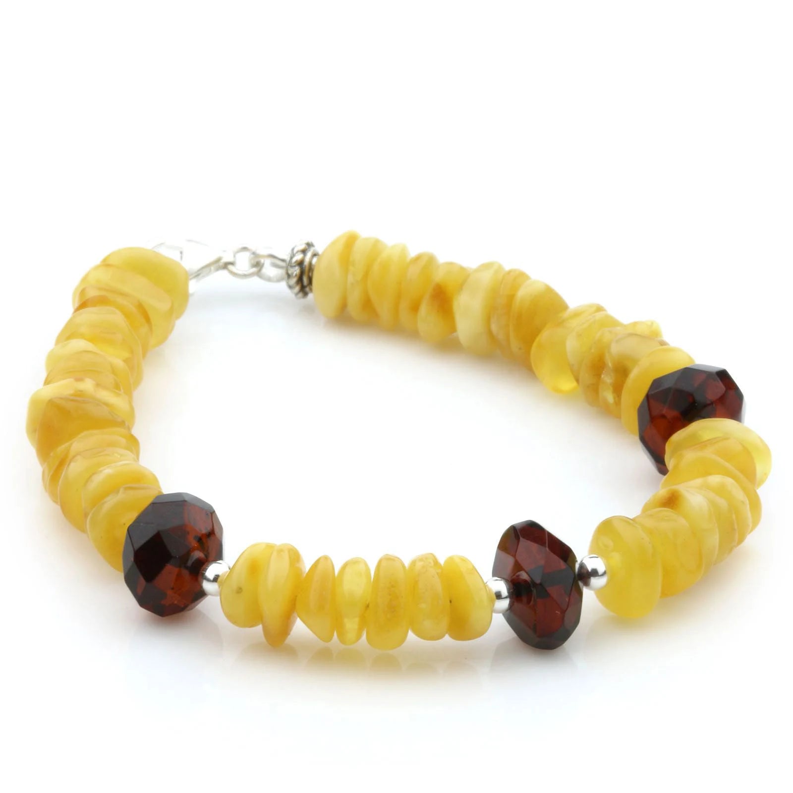 Adult Baltic Amber 925 Sterling Silver Bracelet. OCT24