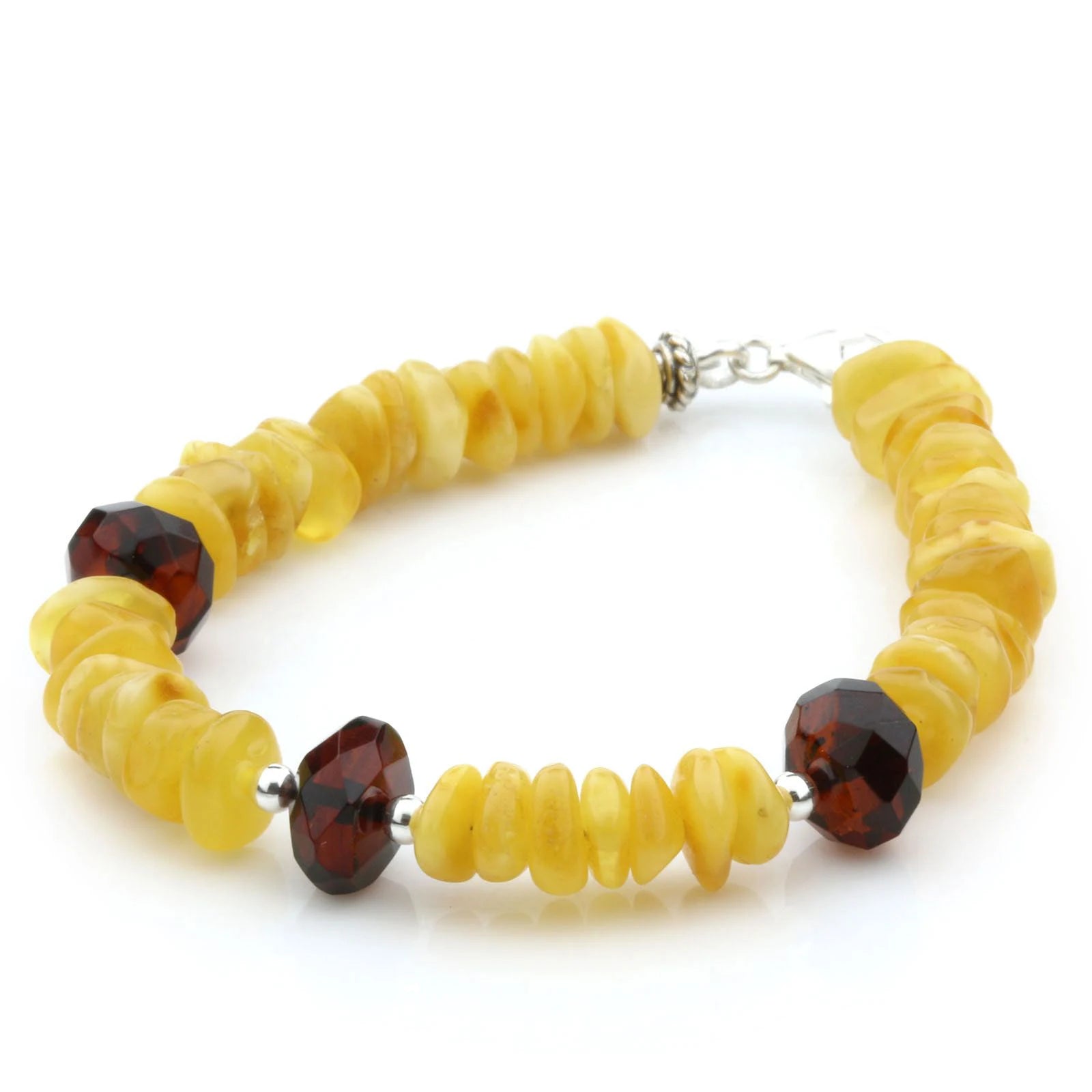 Adult Baltic Amber 925 Sterling Silver Bracelet. OCT24