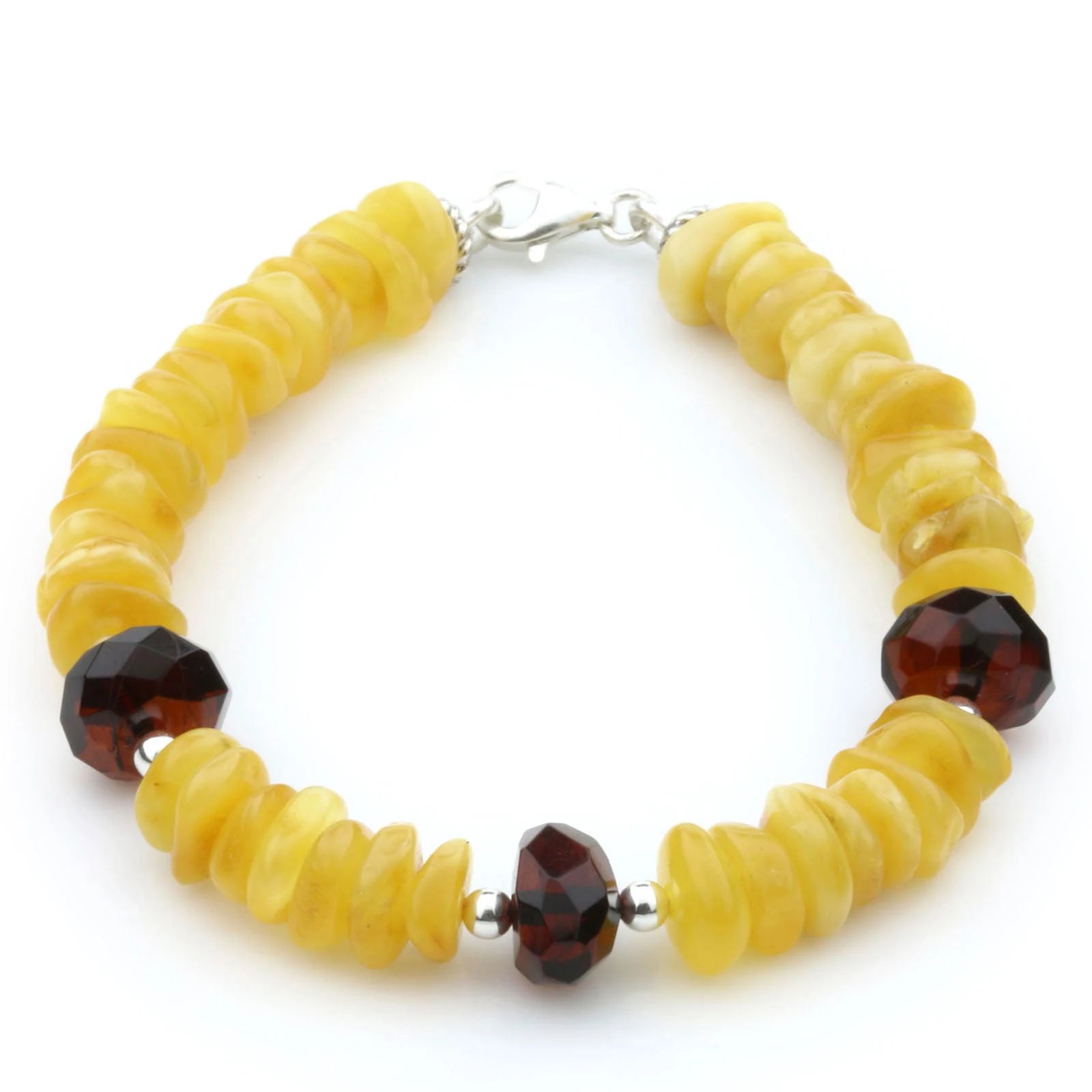 Adult Baltic Amber 925 Sterling Silver Bracelet. OCT24