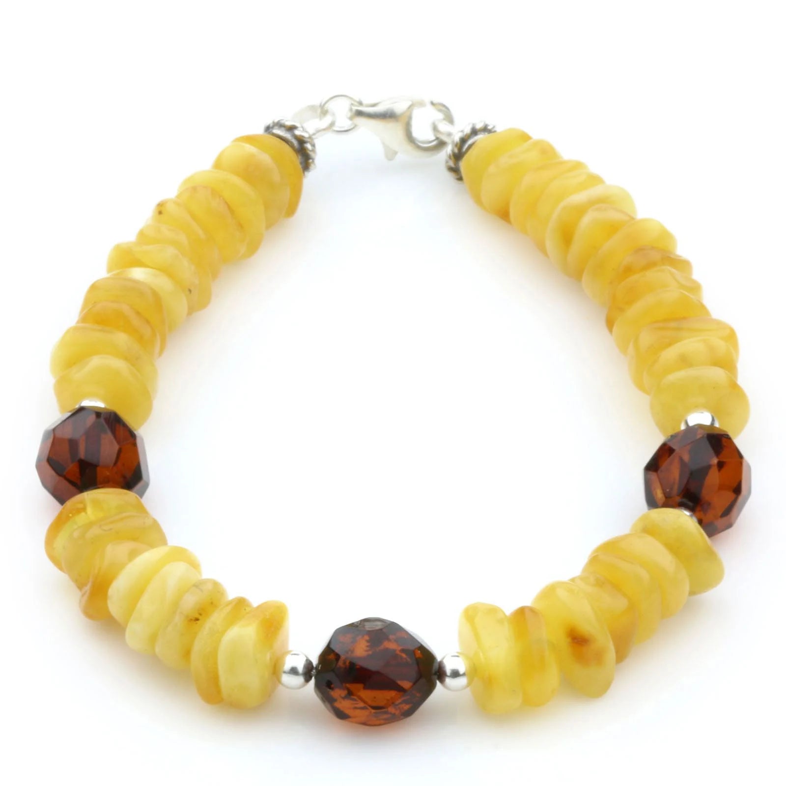 Adult Baltic Amber 925 Sterling Silver Bracelet. OCT25
