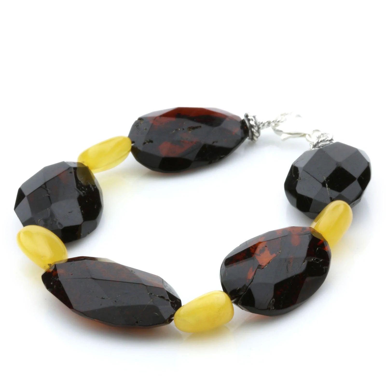 Adult Baltic Amber 925 Sterling Silver Bracelet. OCT33