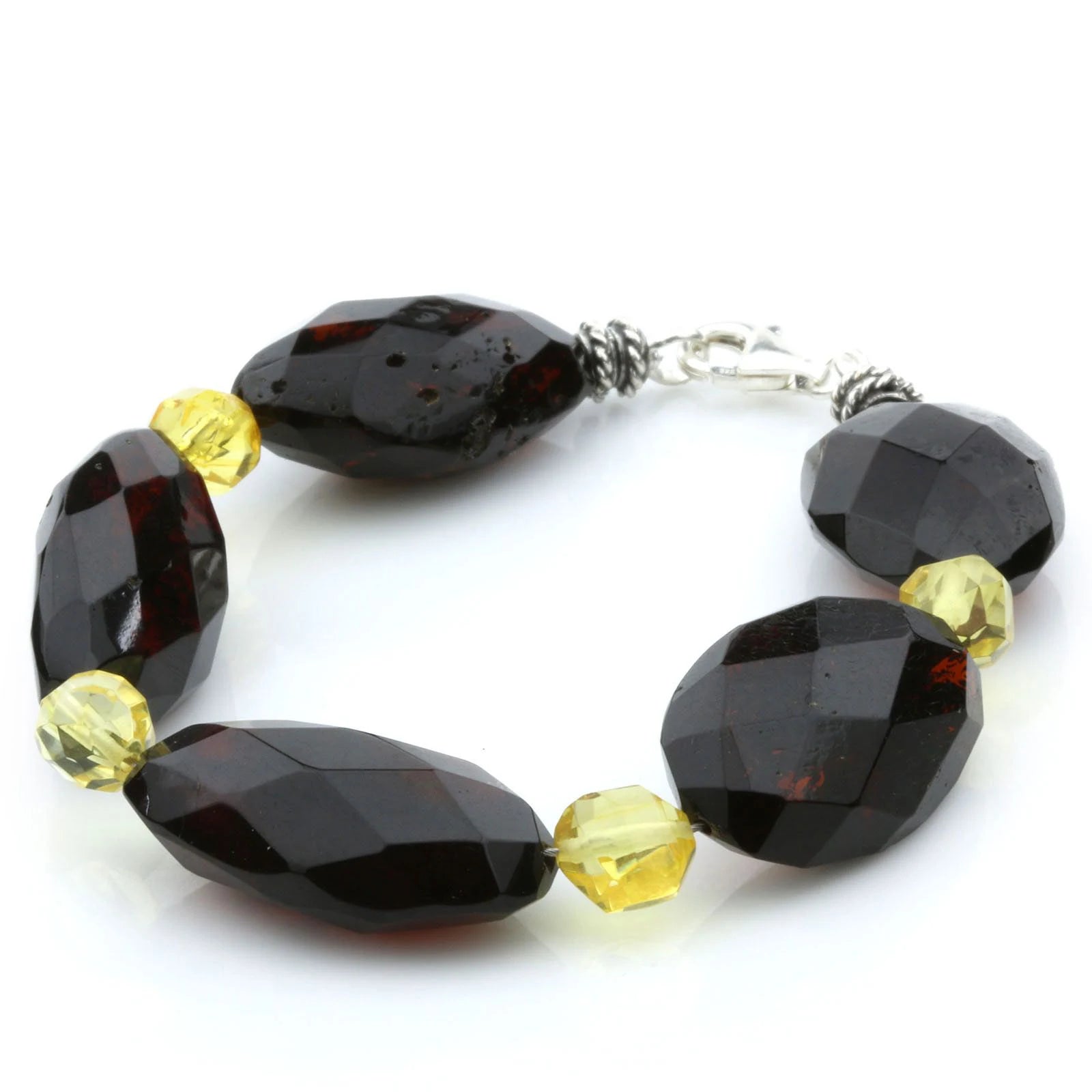 Adult Baltic Amber 925 Sterling Silver Bracelet. OCT39