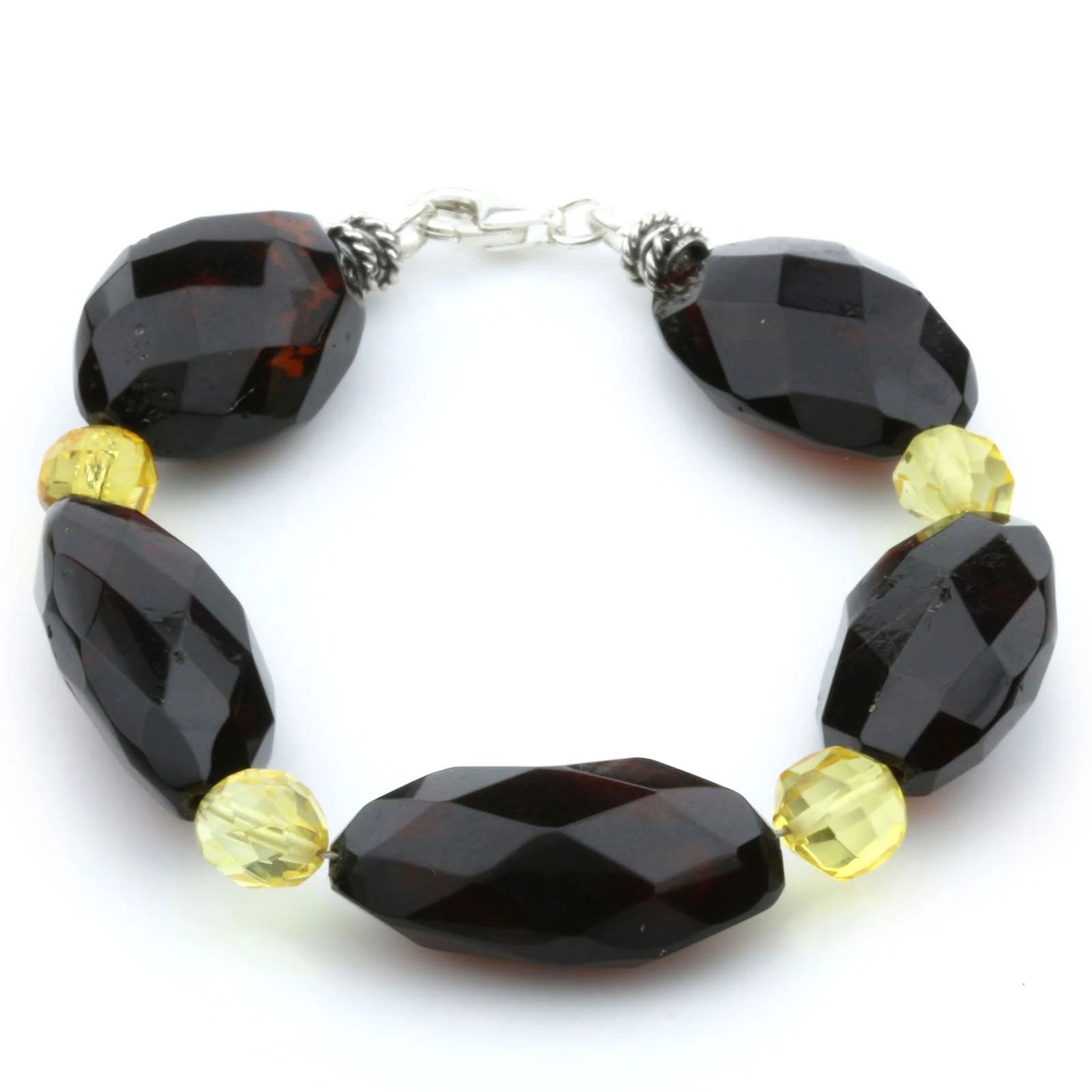Adult Baltic Amber 925 Sterling Silver Bracelet. OCT39