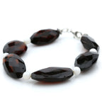 Adult Baltic Amber Shell 925 Sterling Silver Bracelet. OCT43