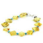 Adult Baltic Amber Turqouise 925 Sterling Silver Bracelet. OCT49A