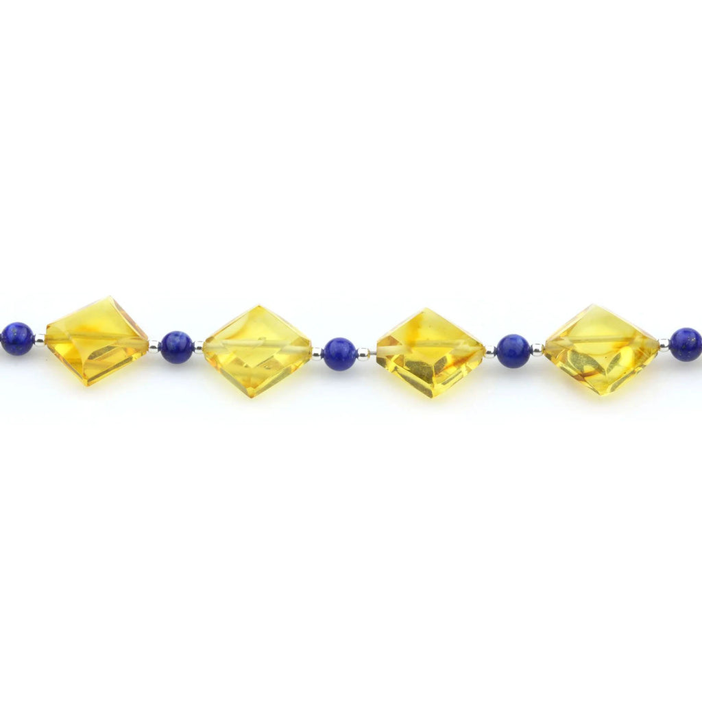 Adult Baltic Amber Lapis 925 Sterling Silver Bracelet. OCT51B