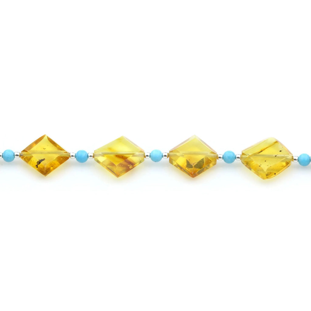 Adult Baltic Amber Turquoise 925 Sterling Silver Bracelet. OCT52B