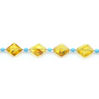 Adult Baltic Amber Turquoise 925 Sterling Silver Bracelet. OCT52B