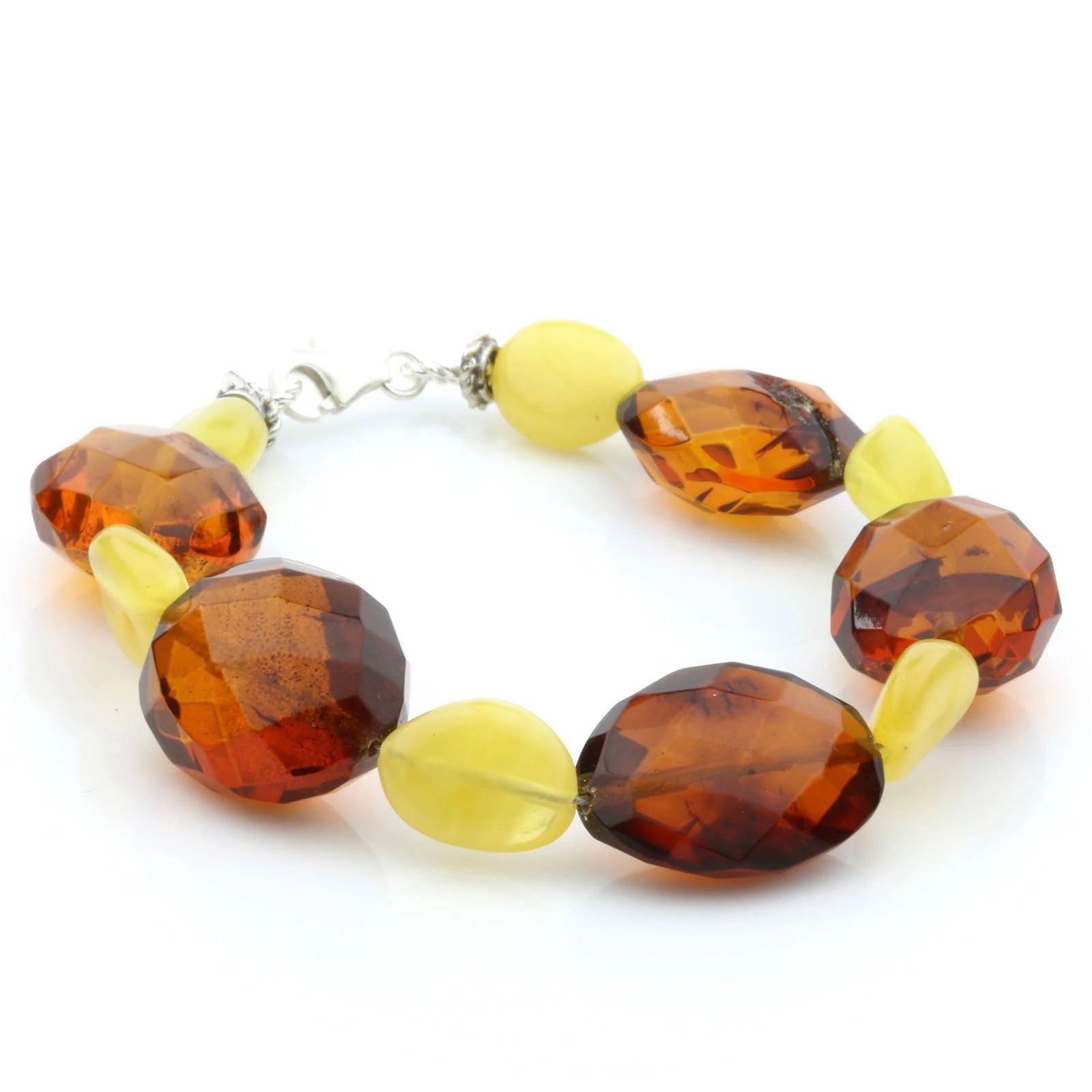 Adult Baltic Amber 925 Sterling Silver Bracelet. OCT71