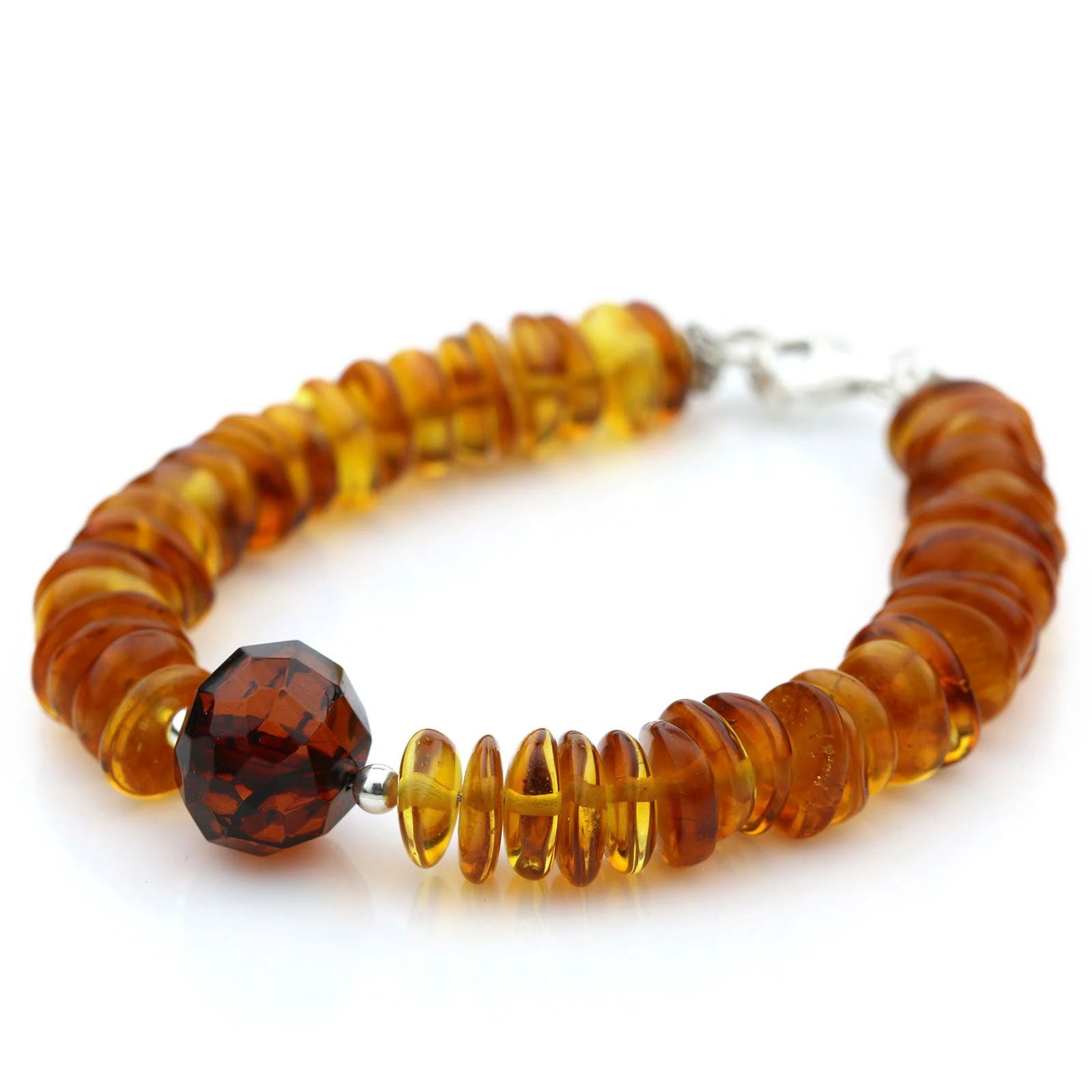 Adult Baltic Amber 925 Sterling Silver Bracelet. OCT75